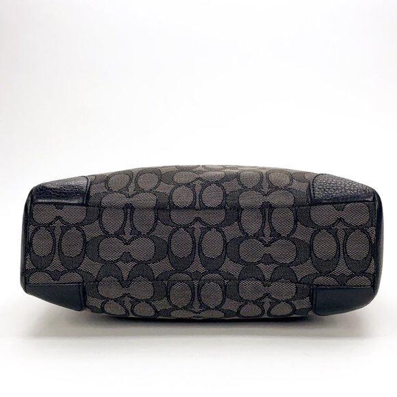 COACH Signature Kelsey Satchel Smoke/Black Crossbody Bag - Picture 12 of 16